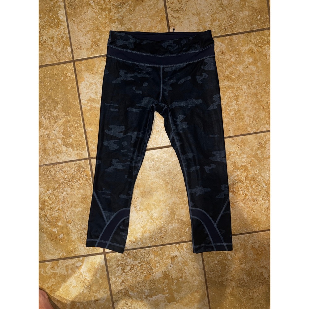 Lululemon Run: Inspire Crop ll Leggings Camo Oil Slick Blue Womens Size 6